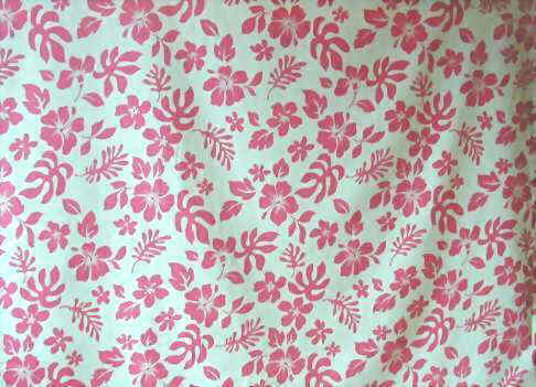 60palena Tropical Hawaiian Hibiscus, bird of paradise & ginger on cotton poplin apparel fabric.