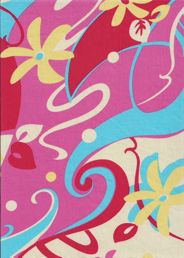 Tropical Hawaiian abstract atomic, sixties, 60's, cotton fabric