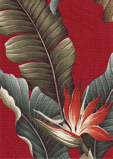 Bird of Paradise Flowers on a Non-Upholstery Barkcloth