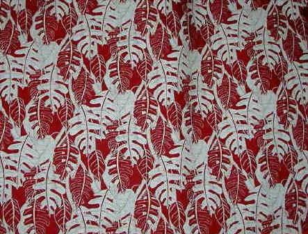 40batik Red, apparel cotton Hawaiian vintage style fabric