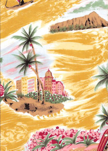 50kela yellow-rayon, Sailboats, Waikiki, Hawaiian ocean scenic view, palm trees