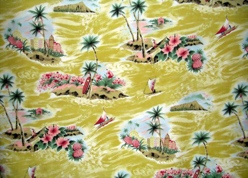 50kela yellow-rayon, Sailboats, Waikiki, Hawaiian ocean scenic view, palm trees