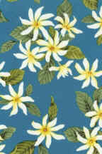 80tiare Tahitian Gardenia  (Tiare) - on cotton broadcloth fabric.