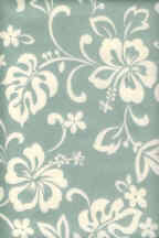 White plumeria & hibiscus- on cotton poplin fabric