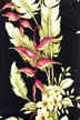 Tropical Hawaiian Lei Flowers on a black non-upholstery bark cloth fabric
