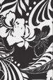 10loma black & white, graphic.apparel cotton, Hawaiian sixties style fabric 