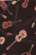10ukulele black, apparel cotton, Hawaiian vintage style fabric