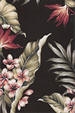 Ulele Black Barkcloth Upholstery - Hawaiian vintage style fabric
