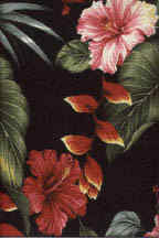 Anea Black Hawaiian vintage style fabric