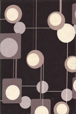 Honolulu Black Barkcloth, abstract, retro, Upholstery Hawaiian vintage style fabric