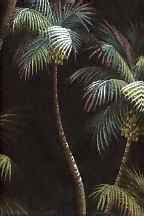 Waikiki Black Hawaiian vintage style fabric