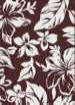 White Hawaiian Hibiscus and Ginger Flowers on a chocolate brown cotton apparel fabric