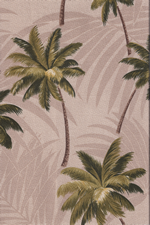 Ani Tan, palm trees on a bark crepe textured upholstery barkcloth fabric.