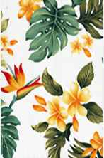 30lelina Plumeria & Bird Of Paradise Flowers - Hawaiian vintage style fabric