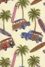 30muku palm trees, apparel cotton, woodies, woodys, surfboards, Hawaiian vintage style fabric