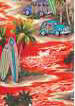 Diamond Head, palmtree, surfboards, woodys, woodies