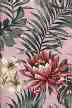 60loke Tropical Hawaiian orchid & plumeria flowers, cotton barkcloth fabric.