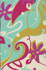 11koi pond Hawaiian vintage style fabric