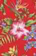 40nurie Hibiscus, bird of paradise https://www.barkclothhawaii.com/red2.html orchid  flowers - on a non-upholstery cotton barkcloth fabric