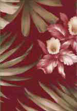 Kula Burgundy Orchid Flowers on a barkcrepe upholstery fabric