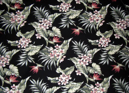 Vintage Bird Of Paradise with Plumeria Flowers