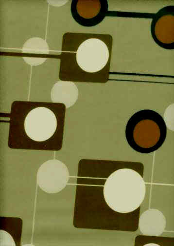 honolulu sage Atomic Print -  Mid-Century Modern Bark crepe textured  barkcloth fabric, cotton upholstery fabric.