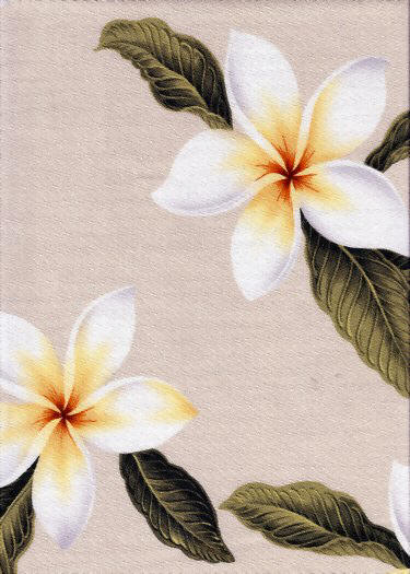 Plumeria Frangipani Flowers on a Natural  colored cotton Upholstery Fabric