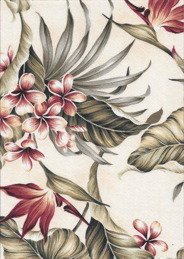 Vintatge Bird Of Paradise with Plumeria Flowers
