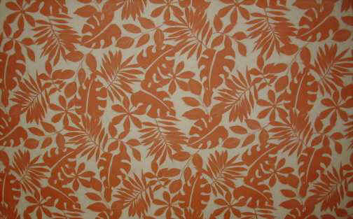 Rain Forest Tropical Hawaiian Ferns and plumeria flowers on cotton oxford fabric.