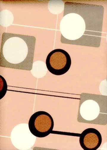 honolulu melon Atomic Print -  Mid-Century Modern Bark crepe textured  barkcloth fabric, cotton upholstery fabric.
