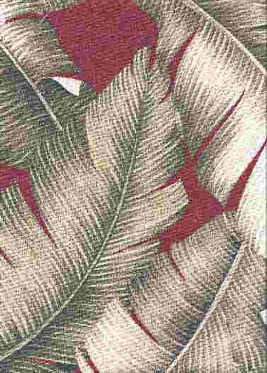Banana Split, Upholstery Big leafy cotton Hawaiian vintage style fabric.